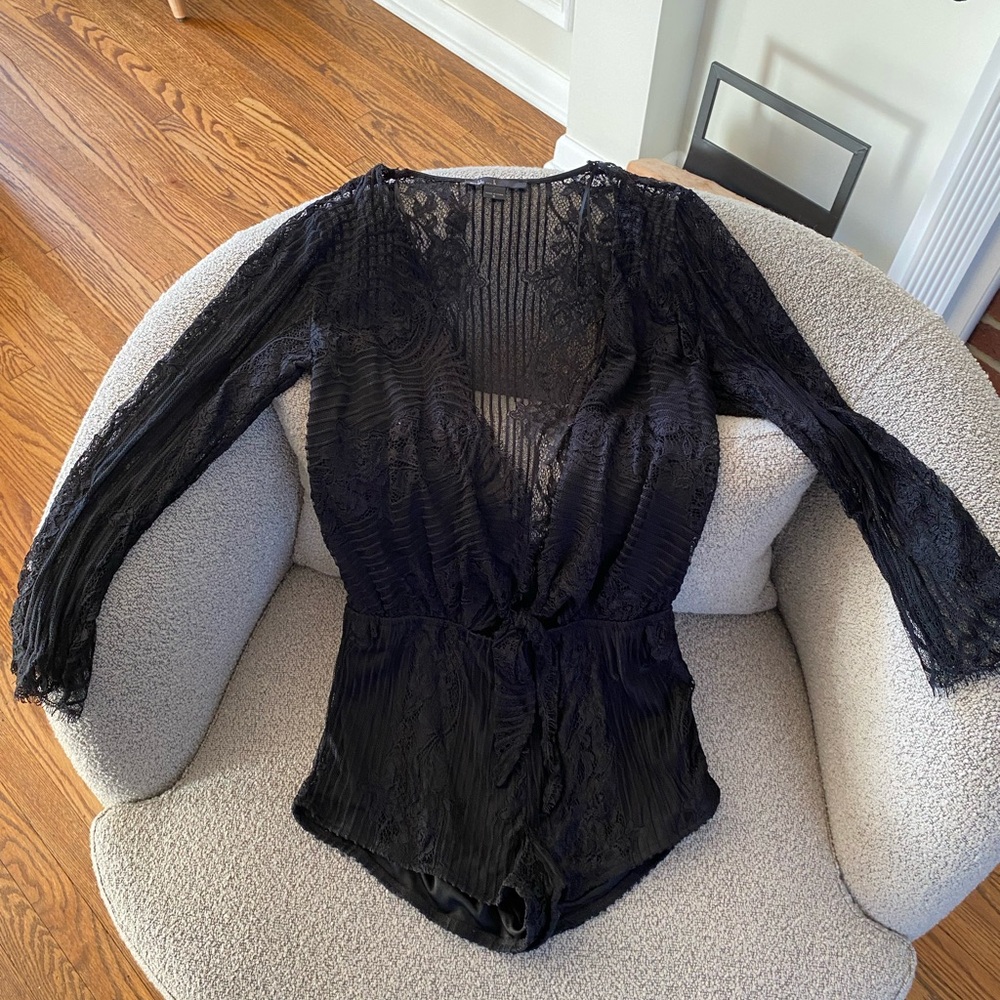 Maddy K Black Lace Romper